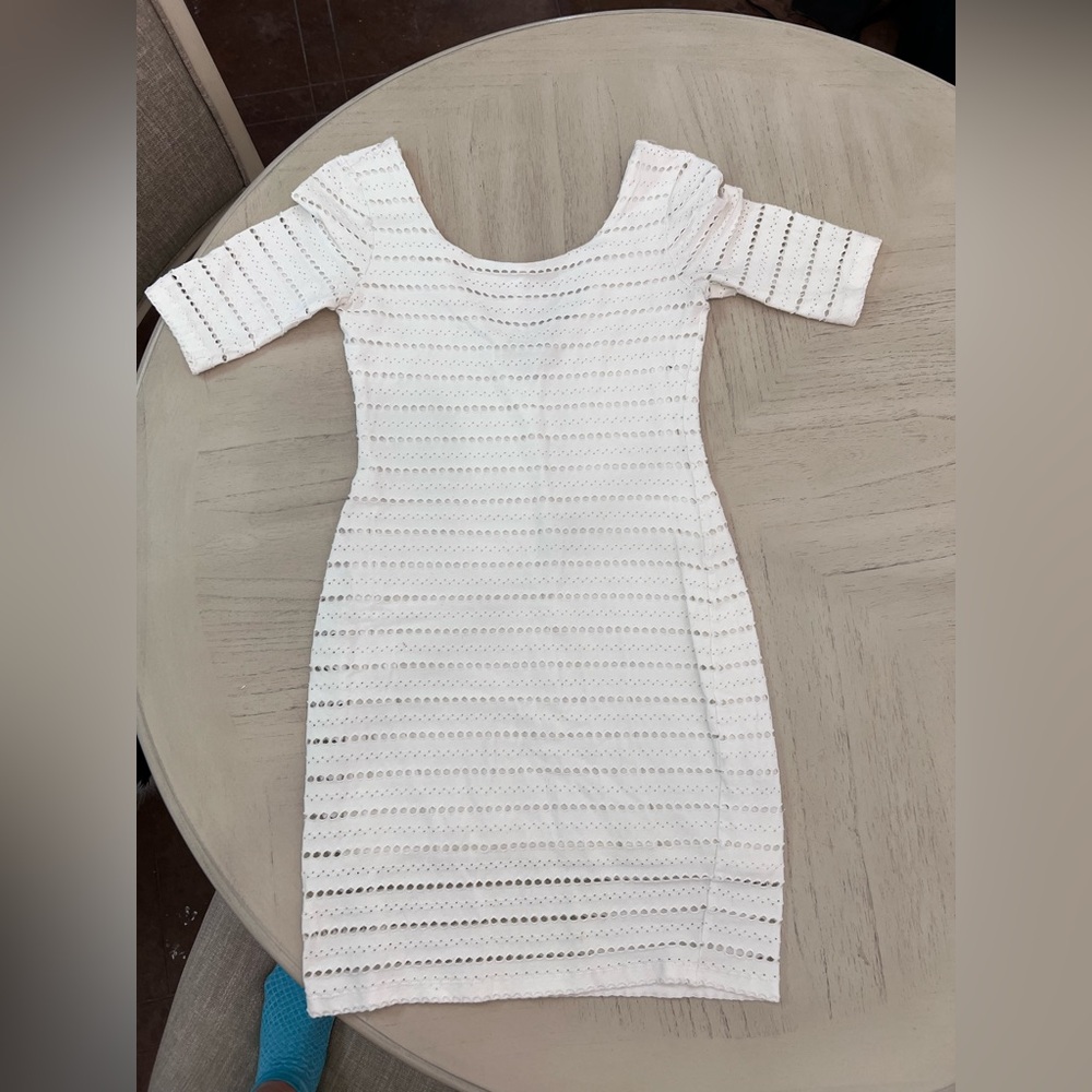 bebe White Lace Mini Dress